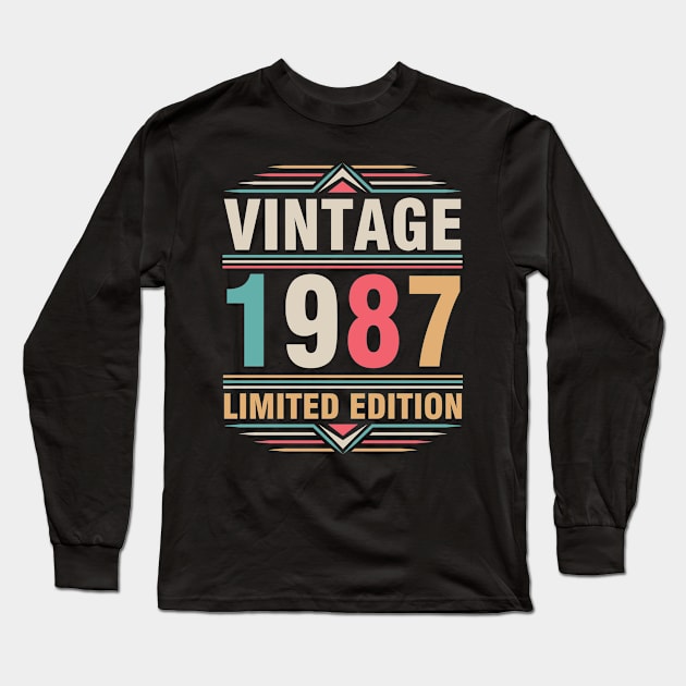 Vintage 1987 Ltd Edition Happy Birthday 35 Years Old Me You Long Sleeve T-Shirt by Cowan79